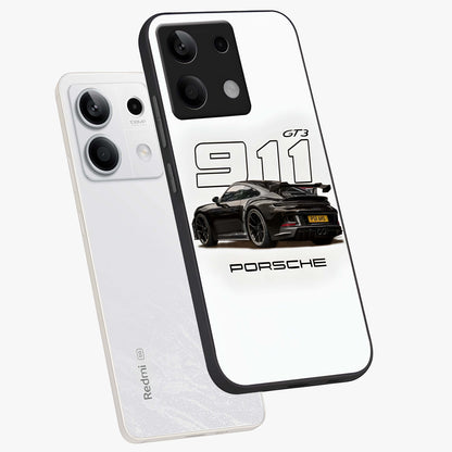 Turbo Legacy Icon Glass Case displayed in angled mockup highlighting dynamic automotive design with performance aesthetic.