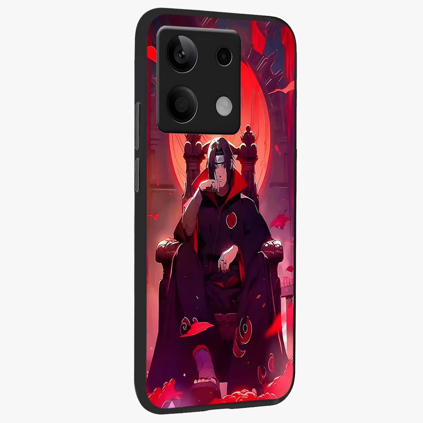Blood Moon Sovereign Glass Case upright view showcasing powerful moon inspired artwork with cosmic aesthetic style.