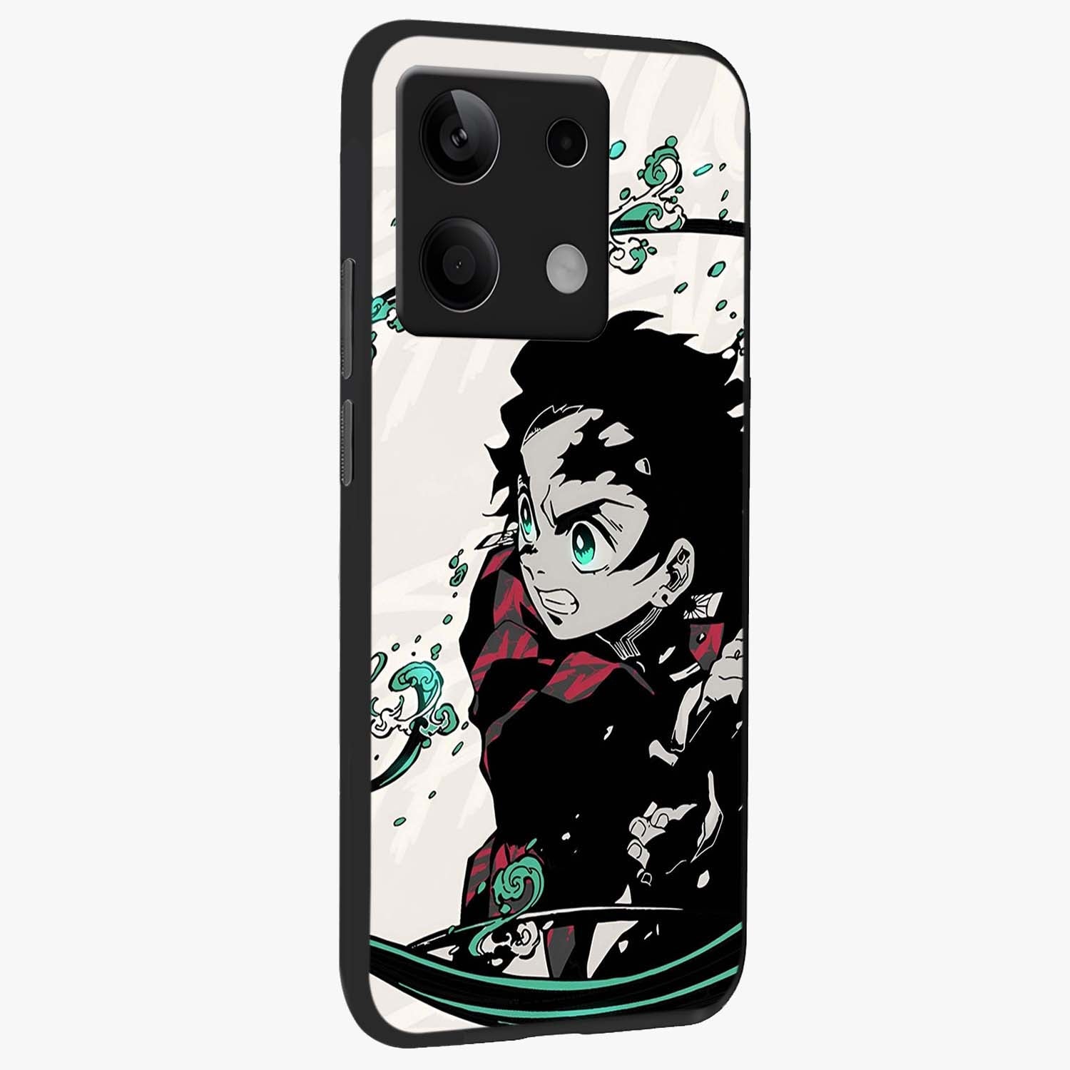 Demon Slayer Glass Case upright view showcasing powerful anime artwork with intense warrior theme.