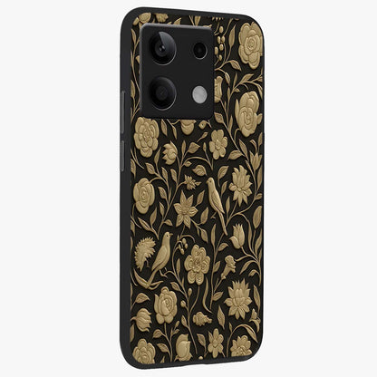 Golden Evil Eye Mandala Glass Case upright view showcasing decorative evil eye mandala artwork with spiritual aesthetic style.