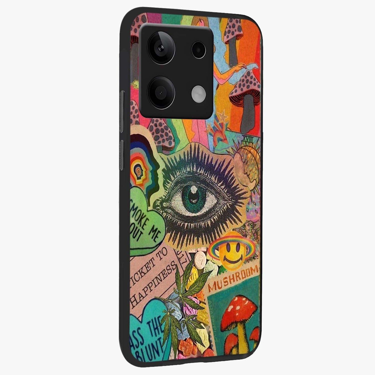 Mystic Eye Wonderland Glass Case upright view showcasing symbolic eye artwork with mysterious fantasy theme.