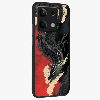 Shadow Dragon Fury Glass Case upright view showcasing intense dragon artwork with dramatic shadow theme.