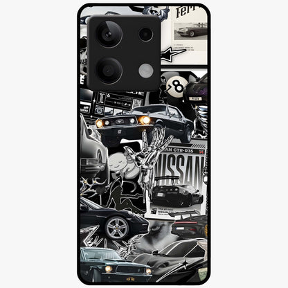 Aesthetic Dark Love Glass Case showing flat back view with dark romantic artwork and glossy glass finish.