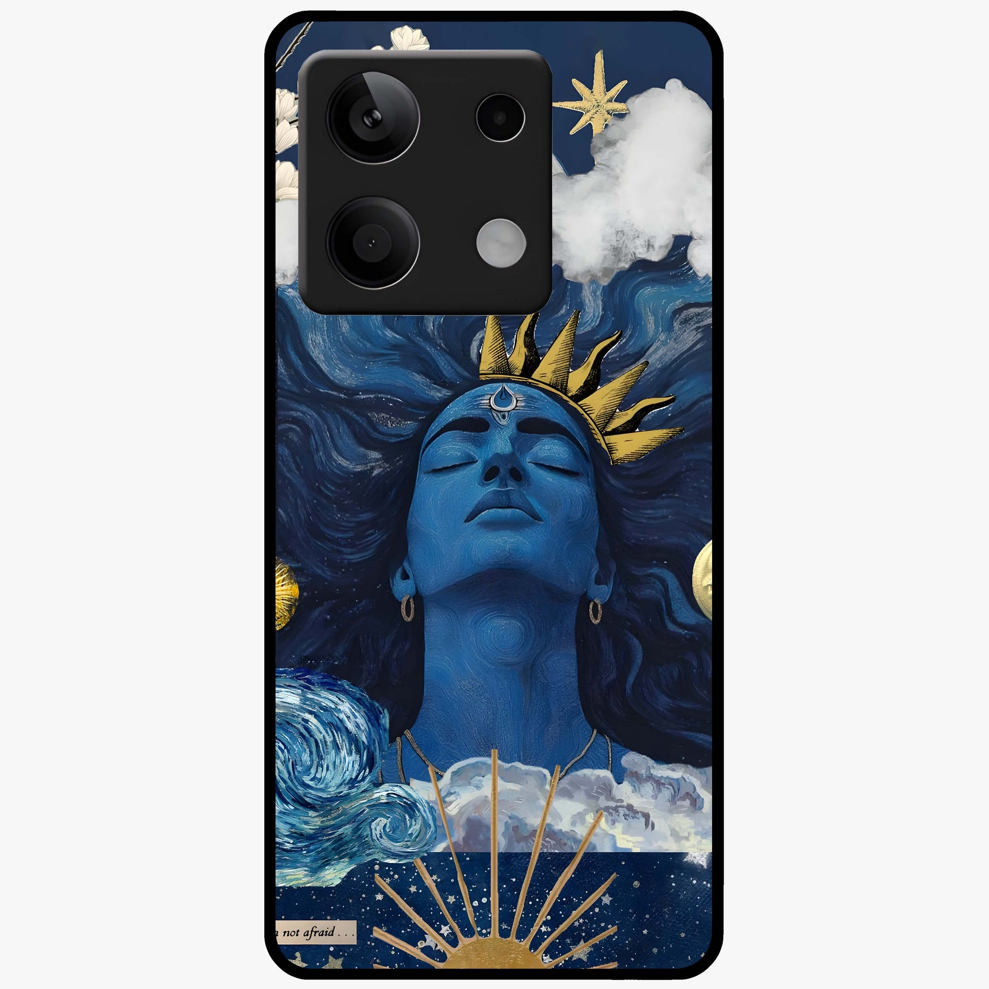 Aesthetic Lord Shiva Glass Case showing flat back view with divine Shiva artwork and glossy glass finish.