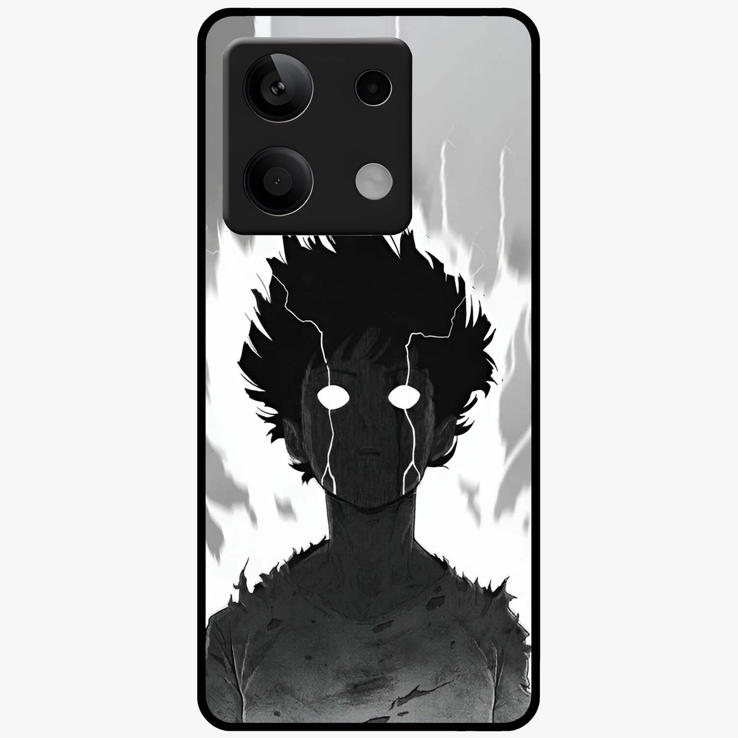 Awakened Inner Rage Glass Case showing flat back view with intense artistic artwork and glossy glass finish.