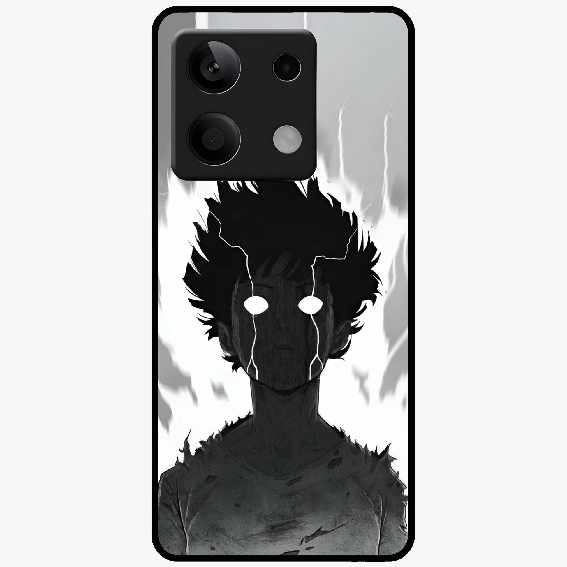 Awakened Inner Rage Glass Case showing flat back view with intense artistic artwork and glossy glass finish.
