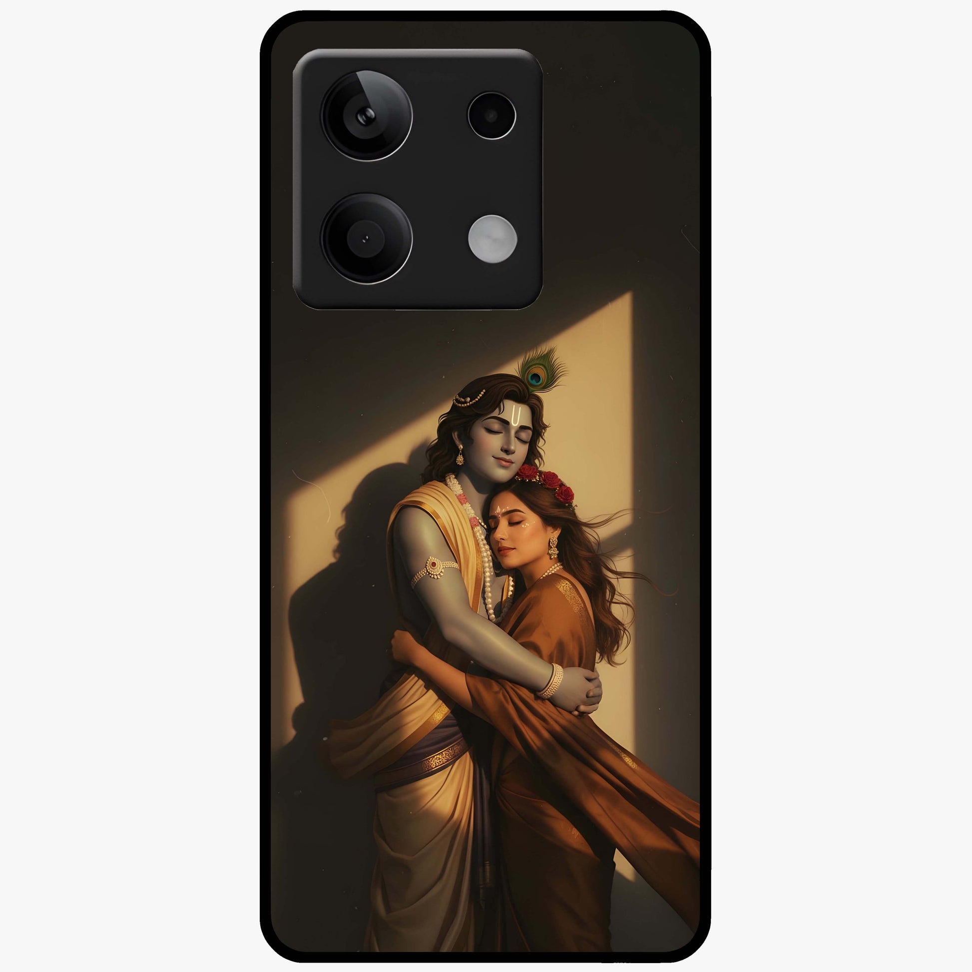 Divine Eternal Love Glass Case showing flat back view with spiritual love themed artwork and glossy glass finish.