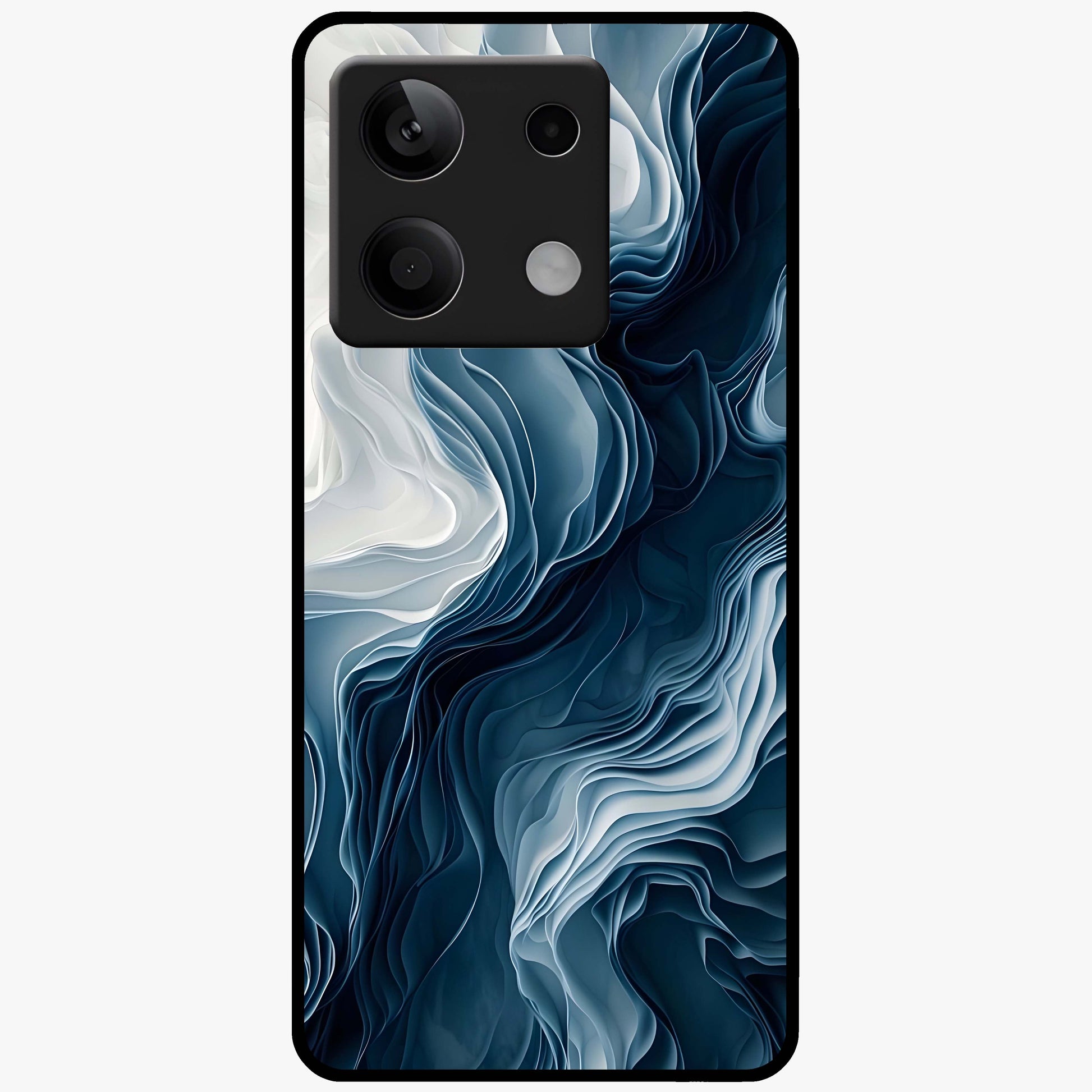 Ethereal Paper Marble Glass Case showing flat back view with soft marble paper texture artwork and glossy glass finish.