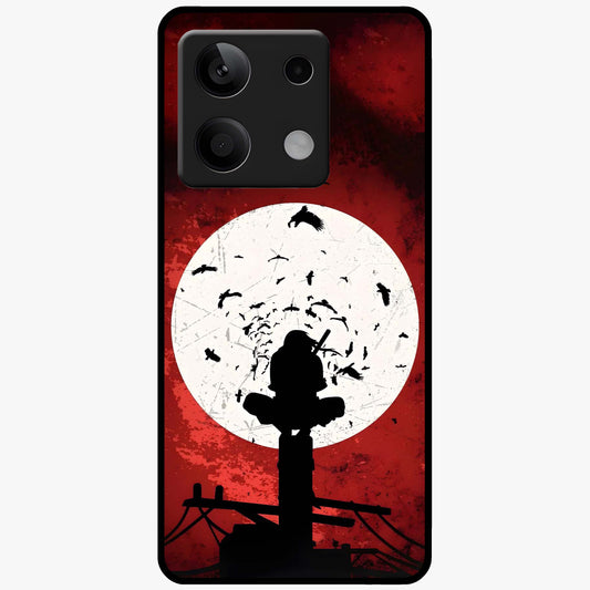 Itachi Limited Edition Naruto Anime Glass Case showing flat back view with iconic anime character artwork and glossy glass finish.