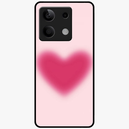 Pink Aura Heart Glass Case showing flat back view with glowing heart artwork and glossy glass finish.