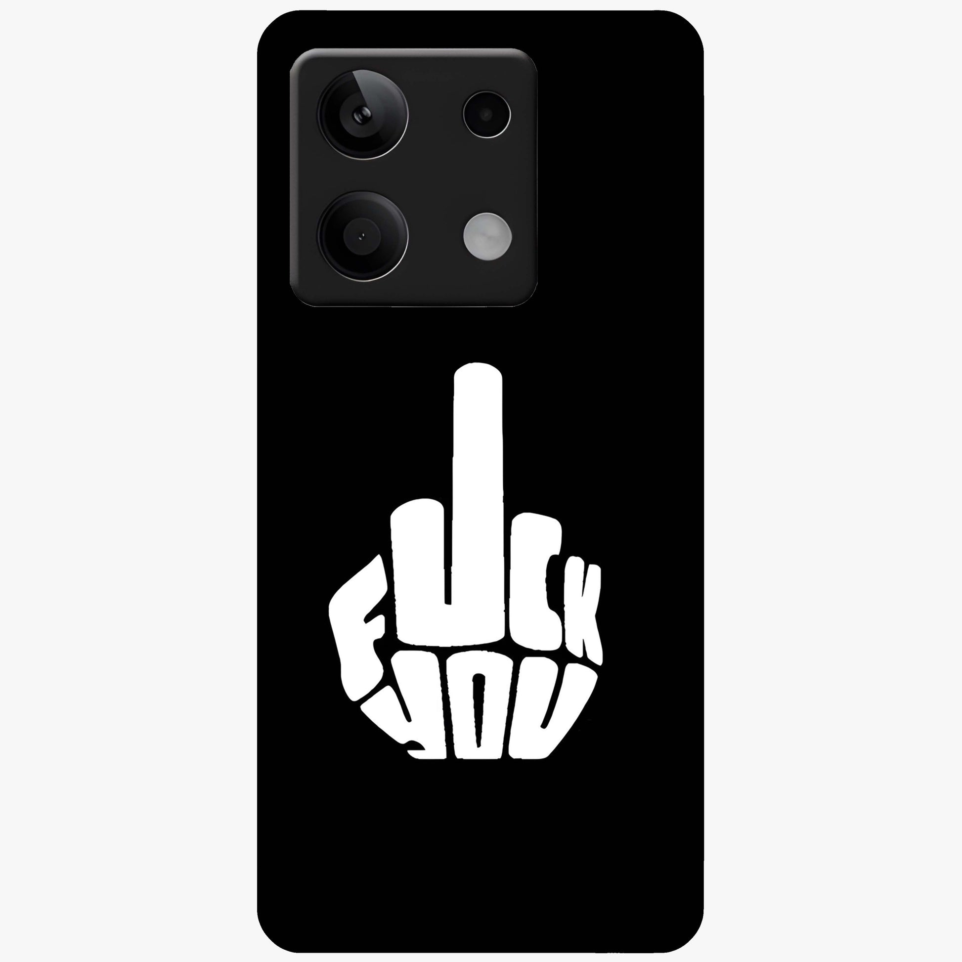 Rebel Mode On Glass Case showing flat back view with bold rebellious typography artwork and glossy glass finish.