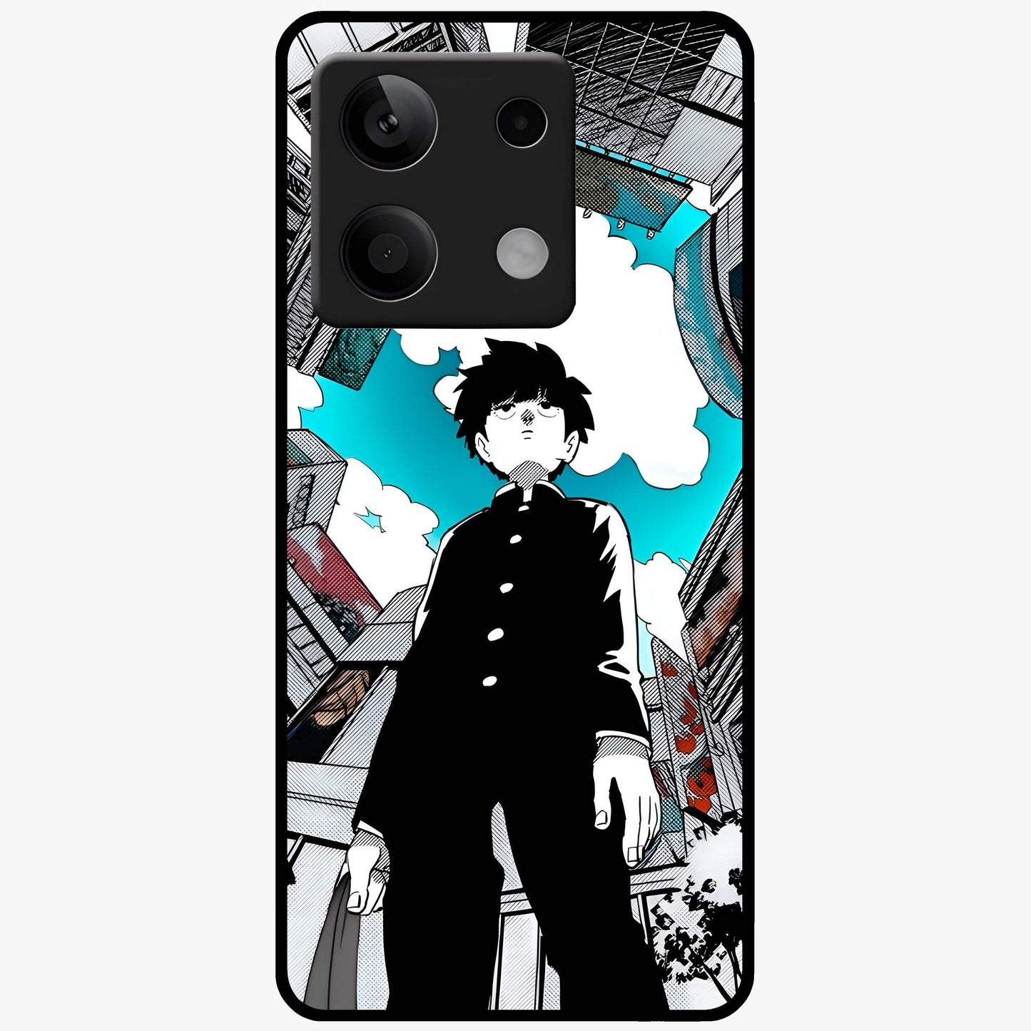 Silent Psychic Awakening Glass Case showing flat back view with mystical psychic themed artwork and glossy glass finish.