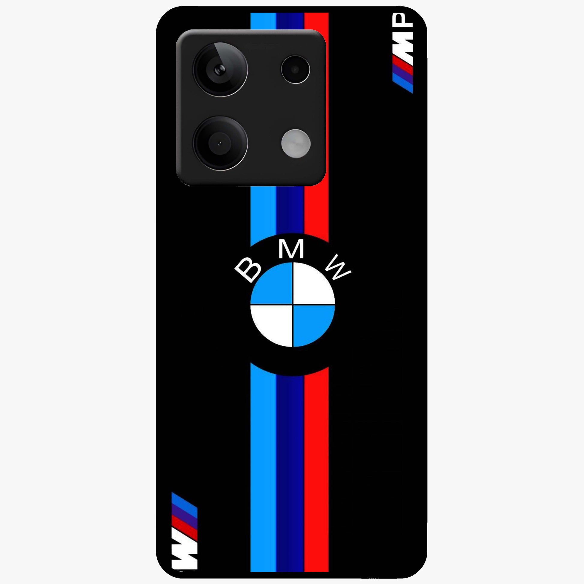 Turbo BMW Beast Glass Case showing flat back view with high performance sports car artwork and glossy glass finish.