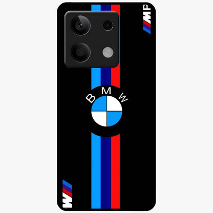 Turbo BMW Beast Glass Case showing flat back view with high performance sports car artwork and glossy glass finish.