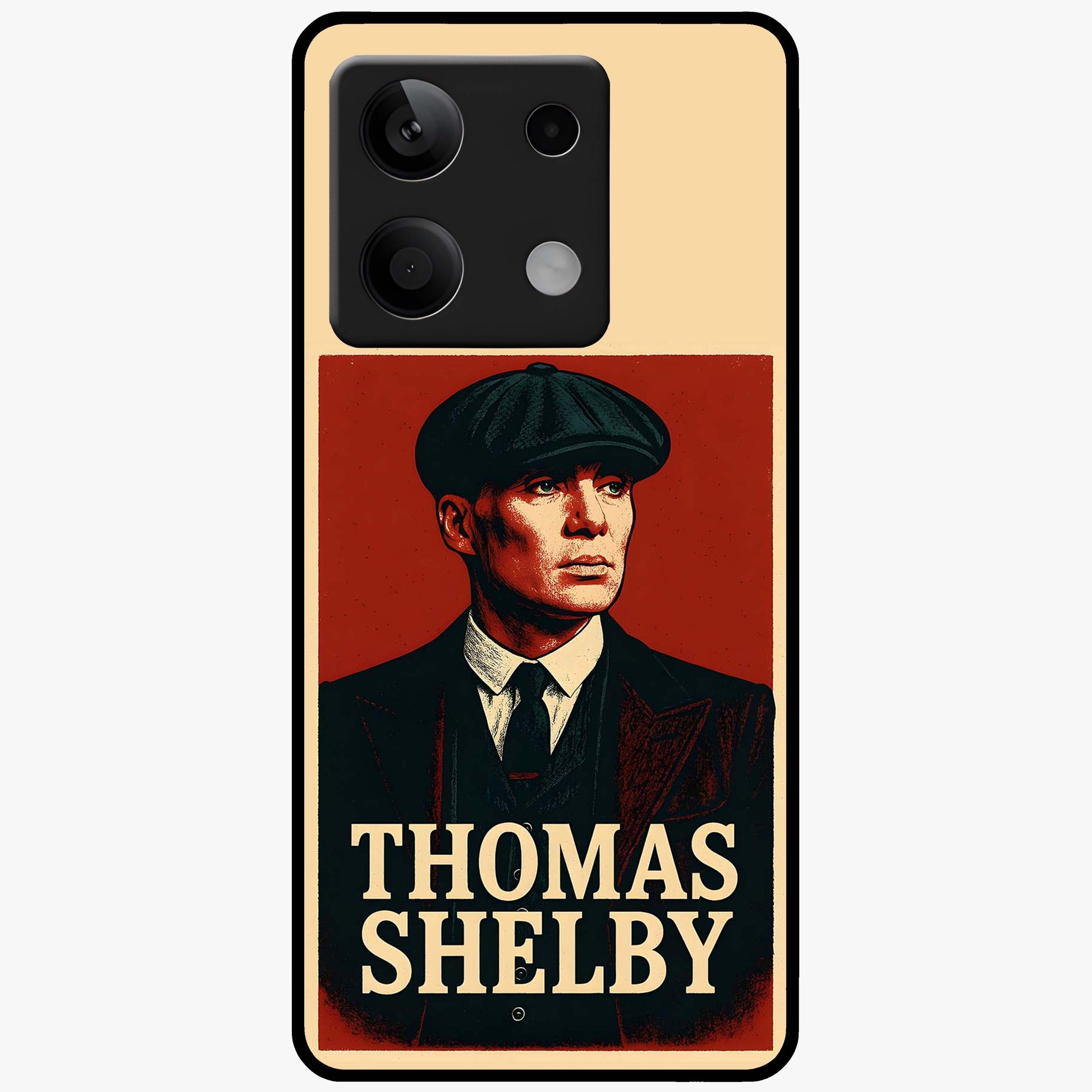 Vintage Mafia Authority Glass Case showing flat back view with bold vintage mafia inspired artwork and glossy glass finish.