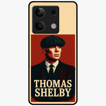 Vintage Mafia Authority Glass Case showing flat back view with bold vintage mafia inspired artwork and glossy glass finish.