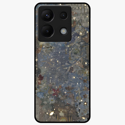 Aesthetic Astrolophia Glass Case showing flat back view with dreamy aesthetic design and glossy glass finish.