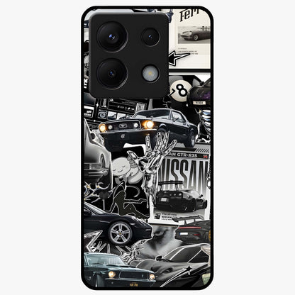 Aesthetic Dark Love Glass Case showing flat back view with dark romantic artwork and glossy glass finish.