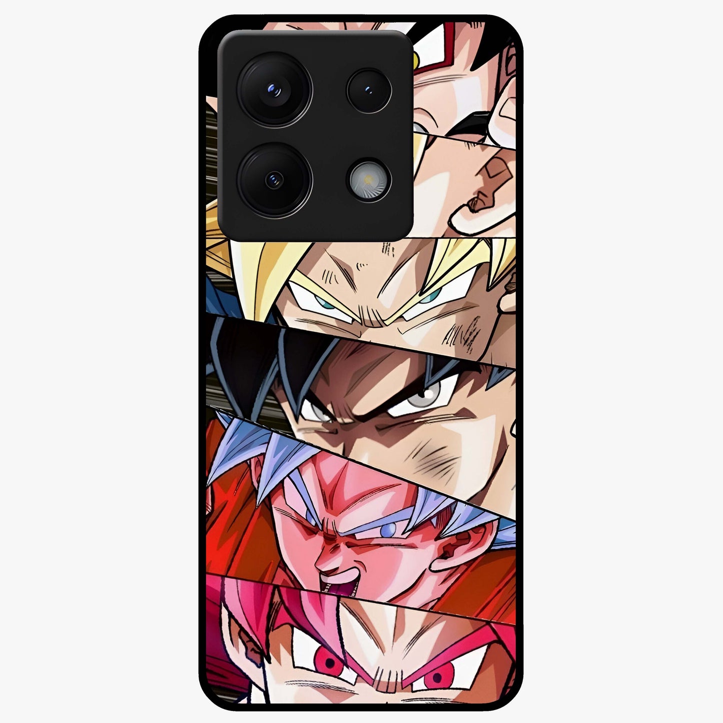 Anime Character Glass Case showing flat back view with vibrant anime artwork and glossy glass finish.