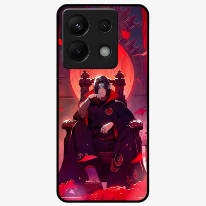 Blood Moon Sovereign Glass Case showing flat back view with mystical blood moon artwork and glossy glass finish.