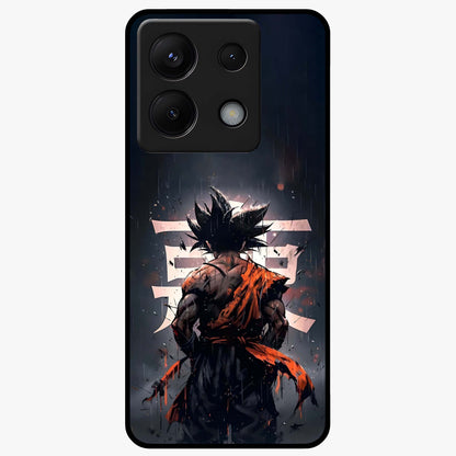 Dark Warrior In Rain Glass Case showing flat back view with warrior artwork in rainy atmosphere and glossy glass finish.