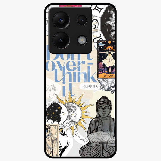 Ethereal Thoughts Glass Case showing flat back view with dreamy artistic artwork and glossy glass finish.