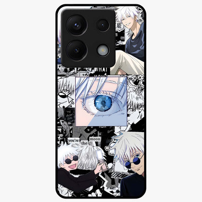 Infinity Sorcerer Chaos Glass Case showing flat back view with mystical sorcerer themed artwork and glossy glass finish.