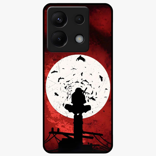 Itachi Limited Edition Naruto Anime Glass Case showing flat back view with iconic anime character artwork and glossy glass finish.