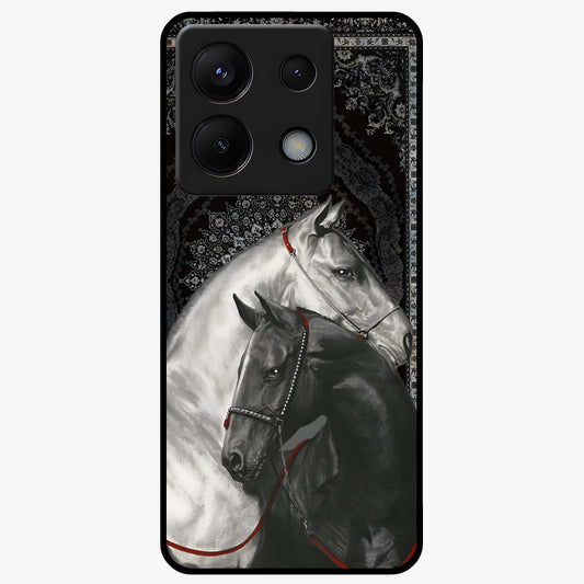 Majestic Ride Legacy Glass Case showing flat back view with powerful automotive inspired artwork and glossy glass finish.