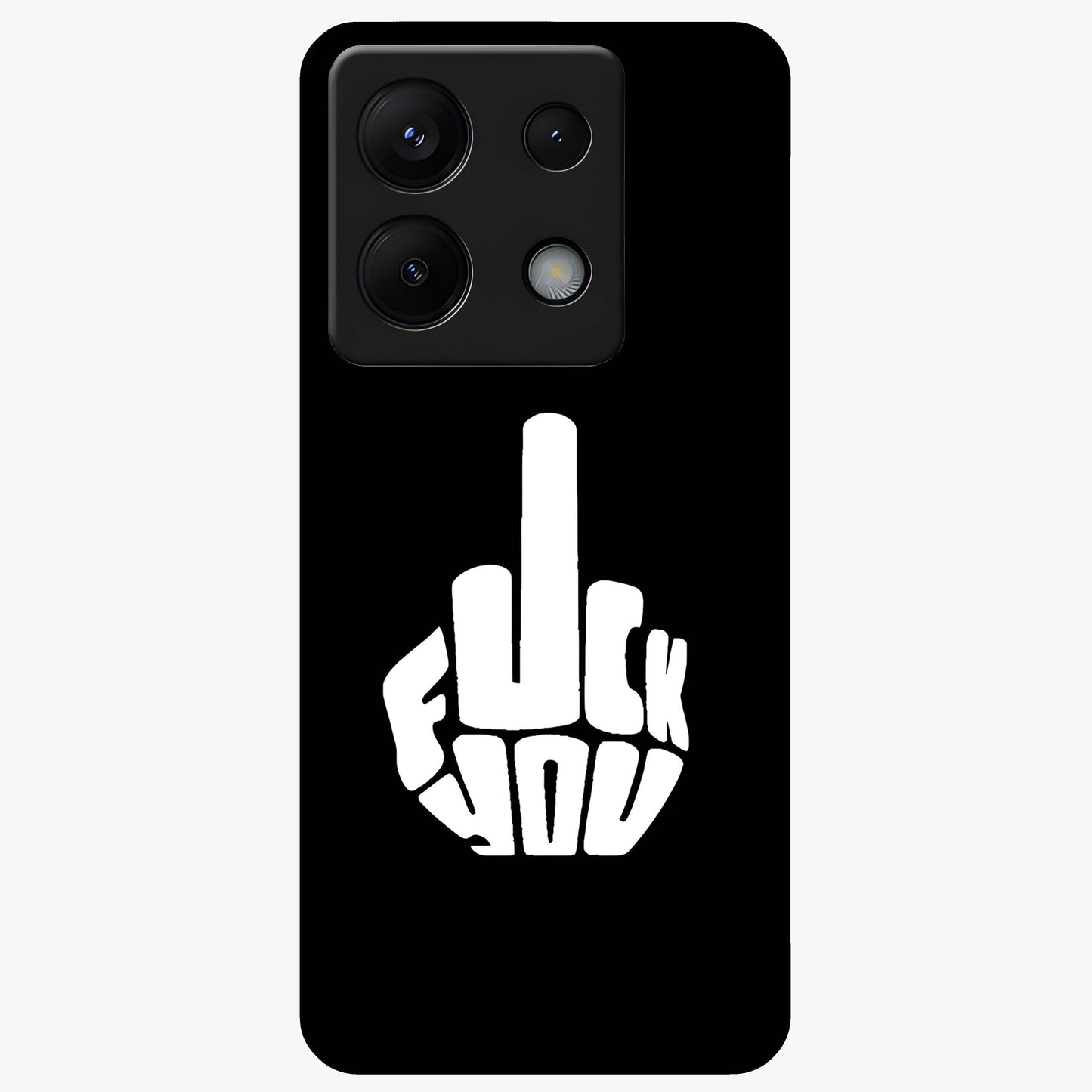 Rebel Mode On Glass Case showing flat back view with bold rebellious typography artwork and glossy glass finish.