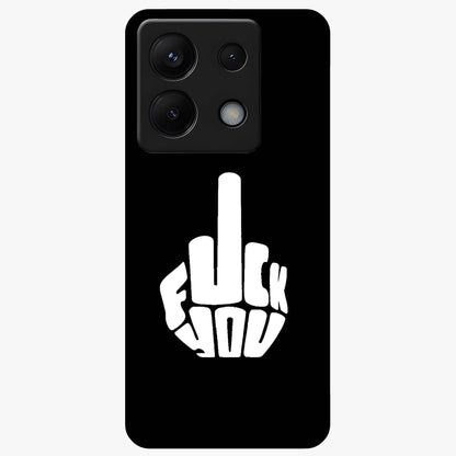 Rebel Mode On Glass Case showing flat back view with bold rebellious typography artwork and glossy glass finish.