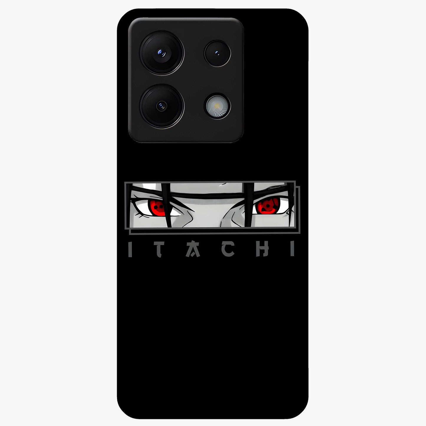 Scarlet Gaze Dominance Glass Case showing flat back view with striking red themed artwork and glossy glass finish.