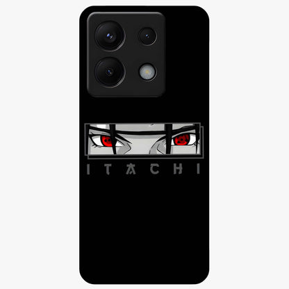 Scarlet Gaze Dominance Glass Case showing flat back view with striking red themed artwork and glossy glass finish.