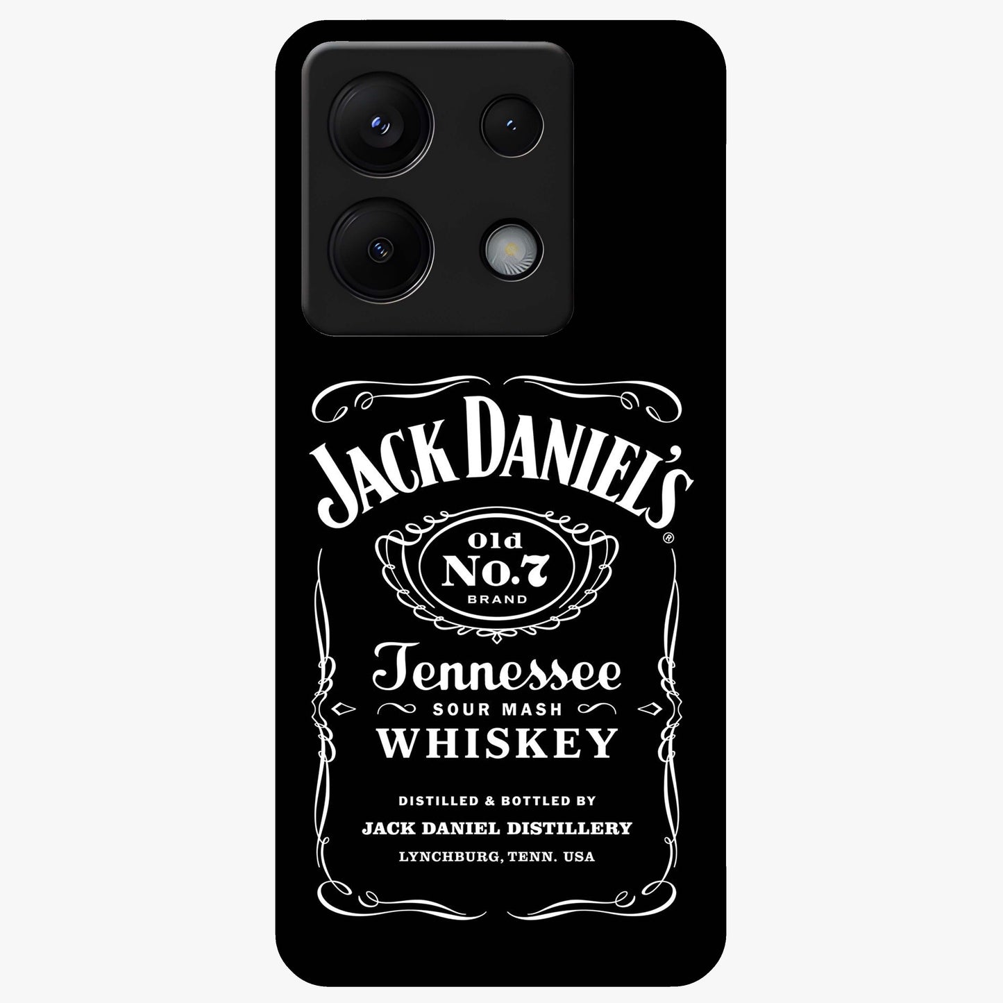 Vintage Whiskey Heritage Glass Case showing flat back view with classic whiskey inspired artwork and glossy glass finish.