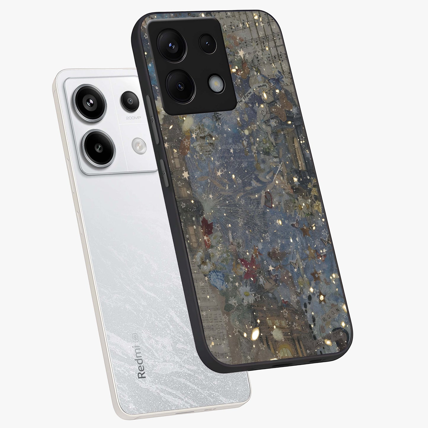 Aesthetic Astrolophia Glass Case displayed in angled mockup highlighting artistic aesthetic elements and smooth glass surface.