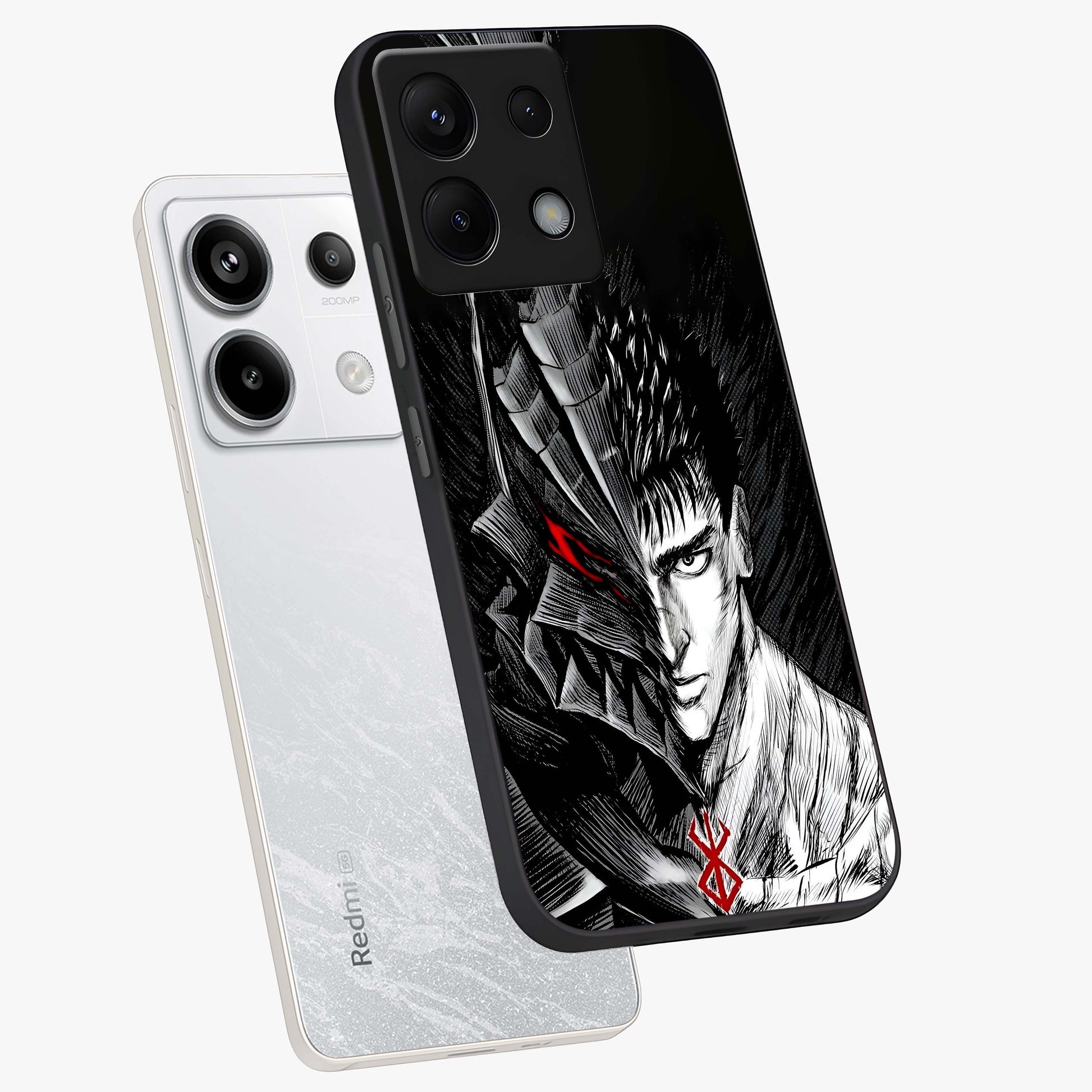 Berserker Blood Oath Glass Case displayed in angled mockup highlighting dark fantasy graphic design and powerful theme.