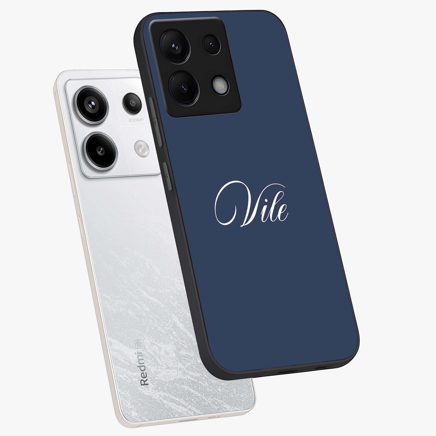 Blue Vintage Floral Pattern Glass Case showing flat back view with elegant vintage floral artwork and glossy glass finish.
