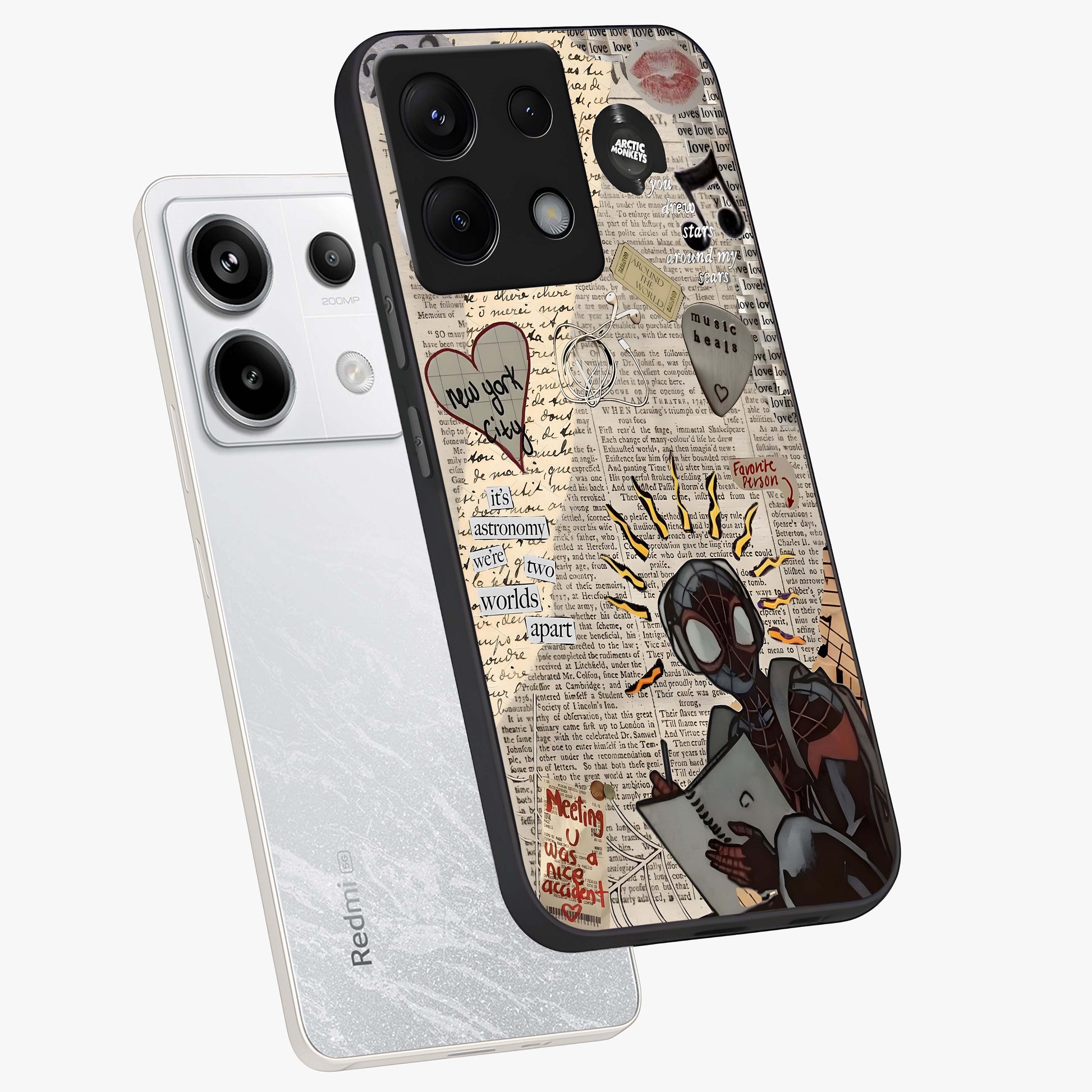 City Dream Sketch Glass Case displayed in angled mockup highlighting minimal city illustration with aesthetic sketch style.