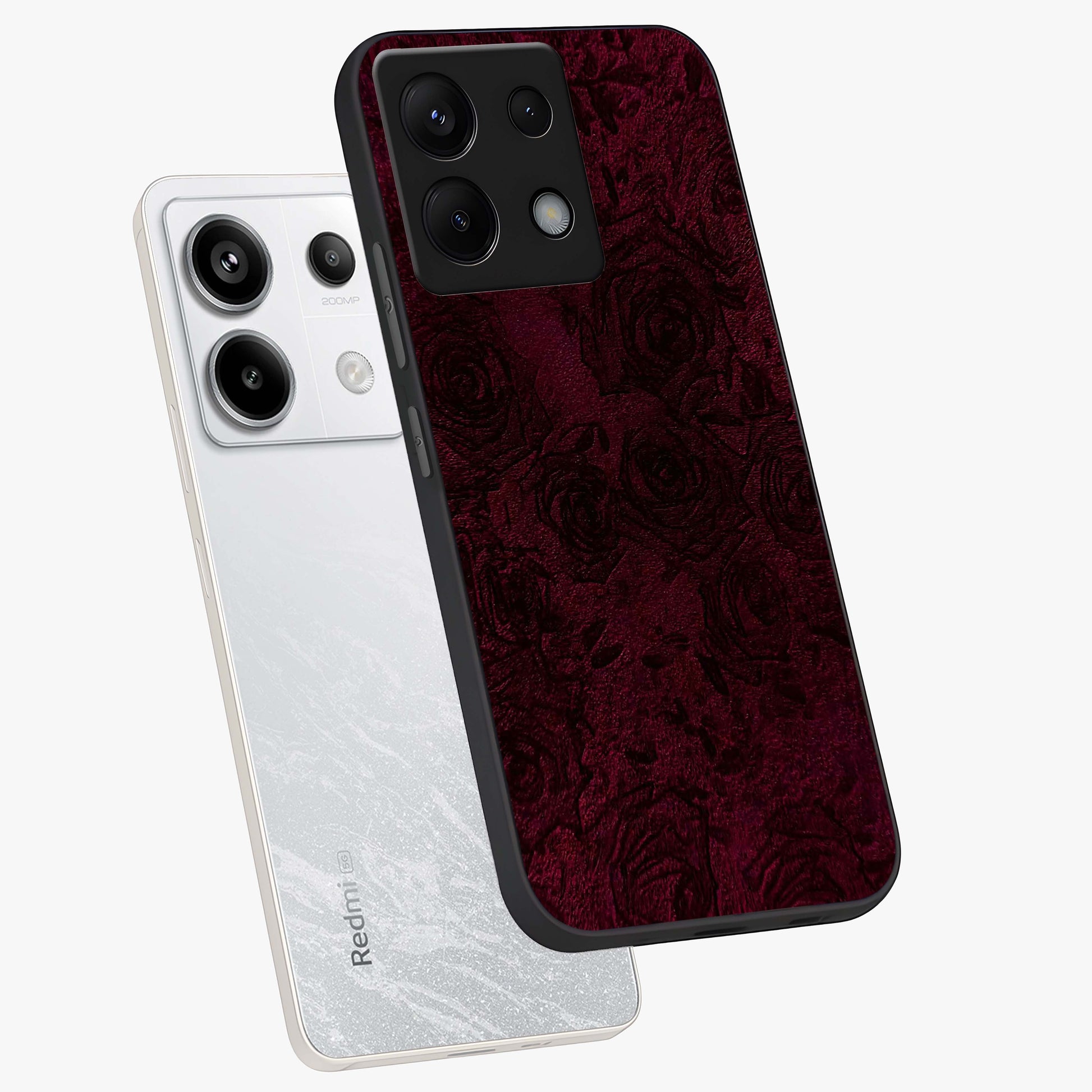 Crimson Fade Flow Glass Case displayed in angled mockup highlighting smooth gradient design with modern aesthetic style.