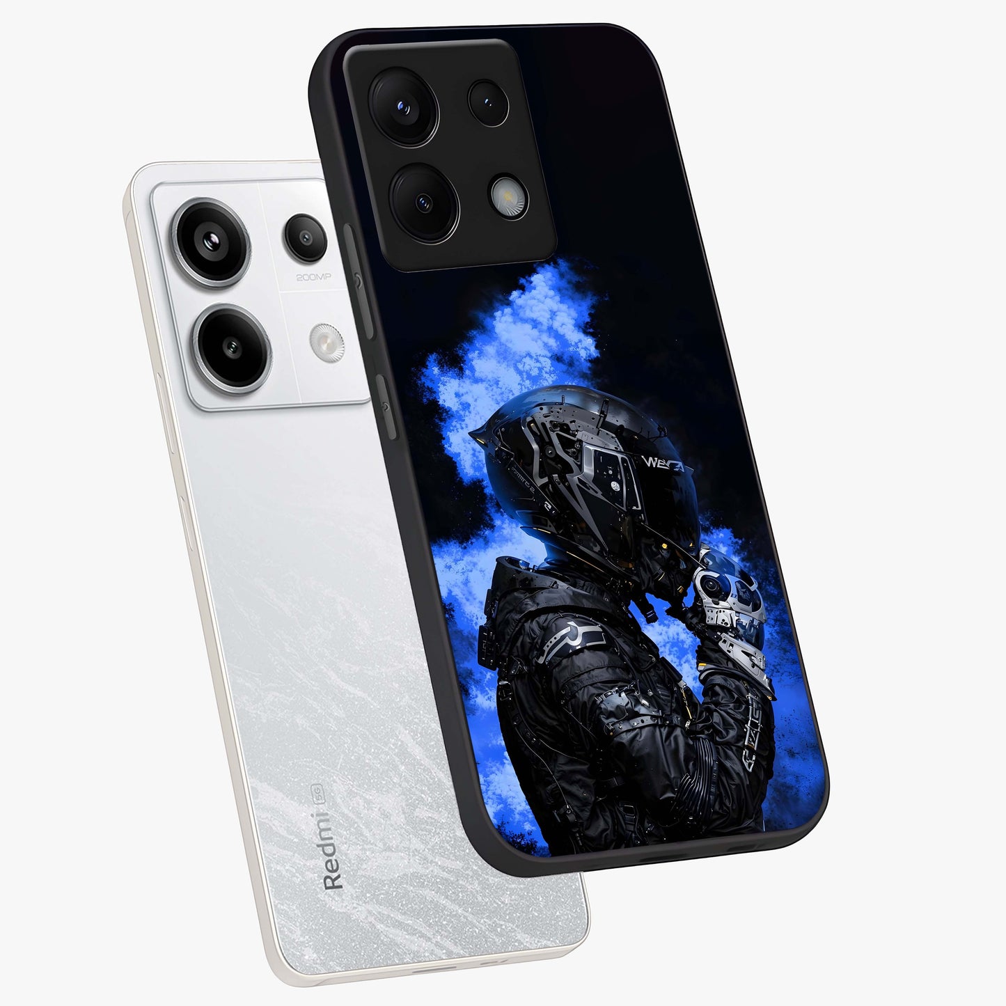 Cyber Sentinel Protocol Glass Case displayed in angled mockup highlighting digital cyber design with sci-fi aesthetic style.