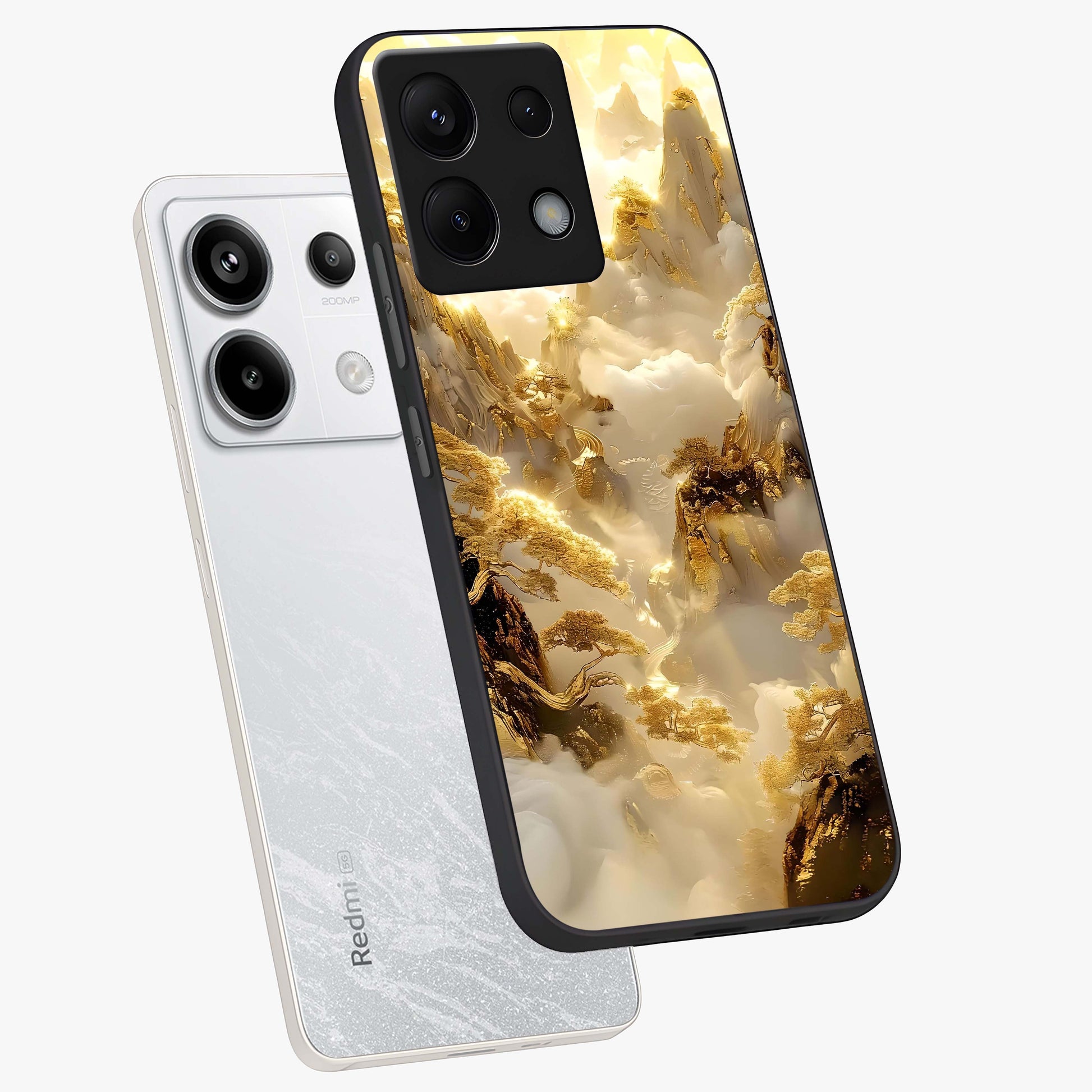 Gates Of Illumination Glass Case displayed in angled mockup highlighting radiant portal inspired design with fantasy aesthetic.