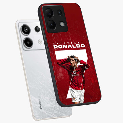 Goal Celebration Legacy Glass Case displayed in angled mockup highlighting energetic sports celebration design with bold athletic theme.