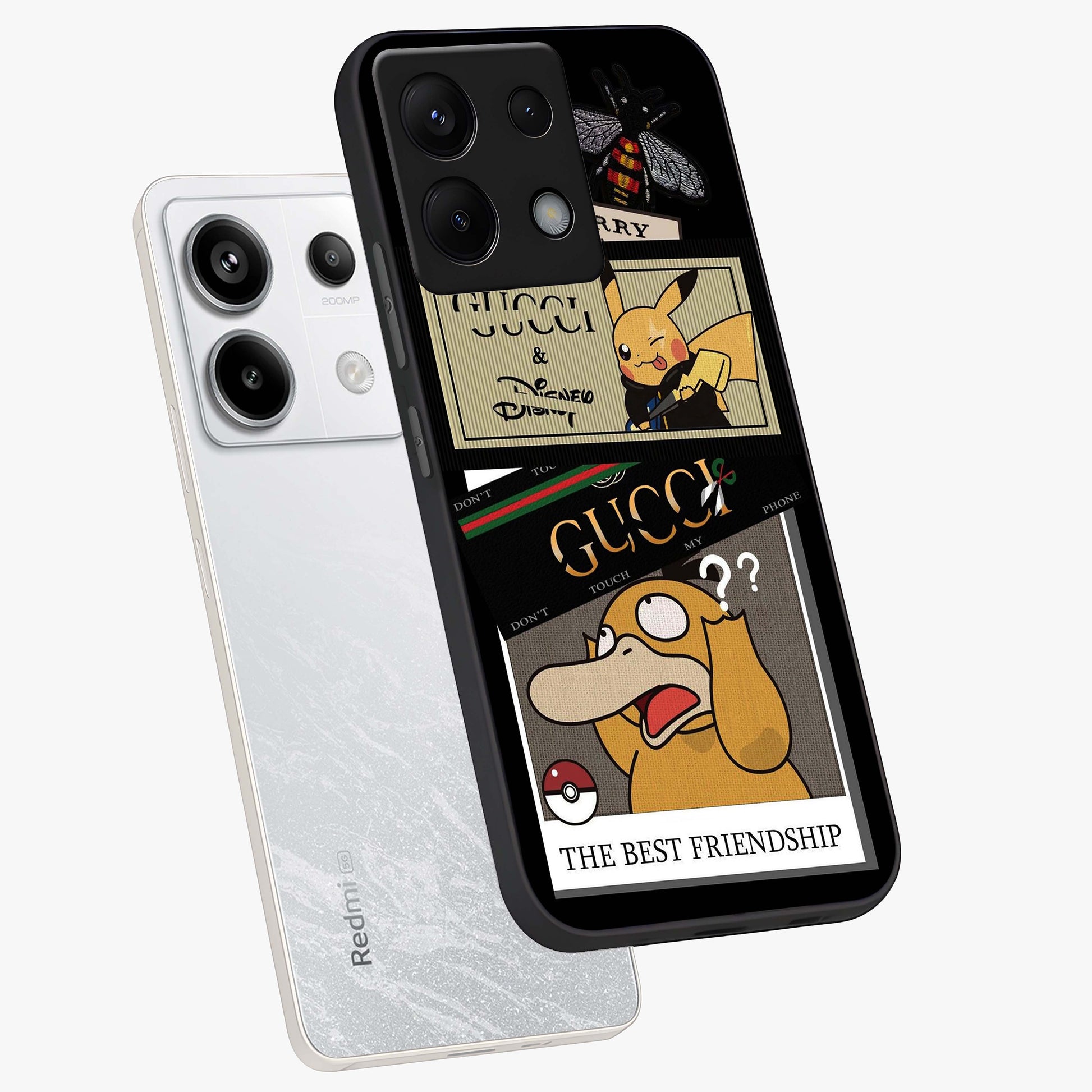 Gucci Play Mashup Glass Case displayed in angled mockup highlighting stylish fashion mashup design with bold aesthetic.