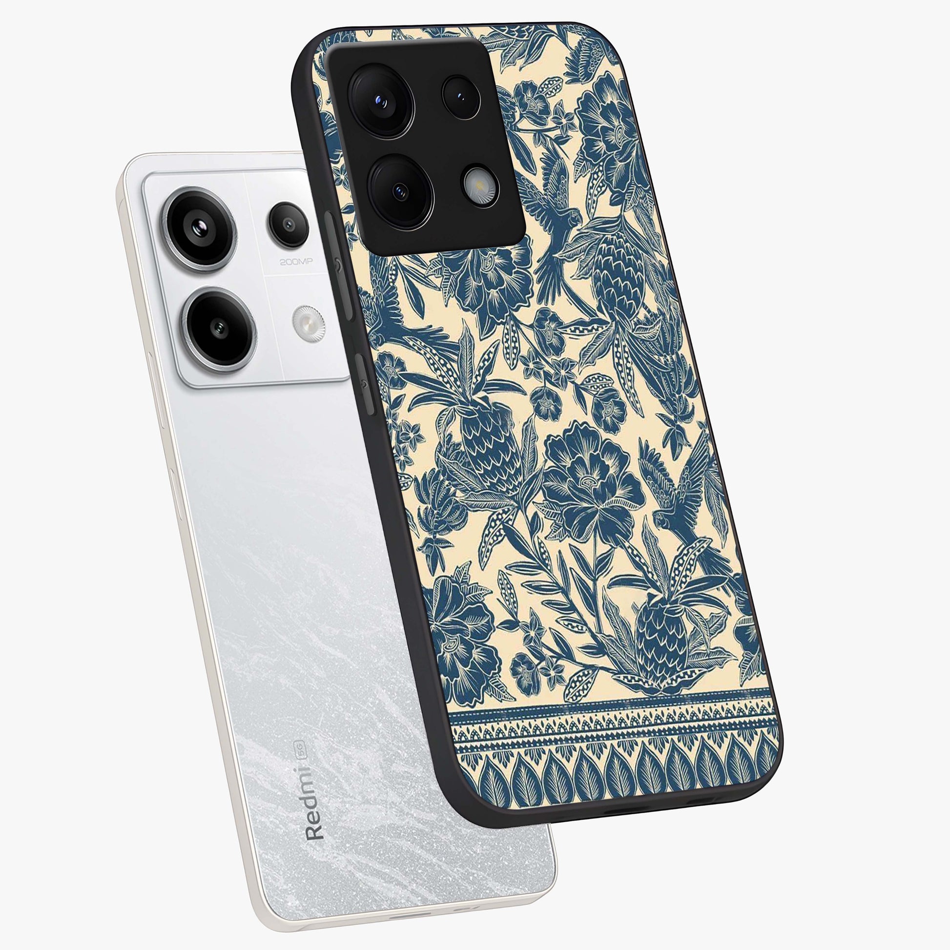 Heirloom Wild Bloom Glass Case displayed in angled mockup highlighting botanical bloom design with classic aesthetic style.
