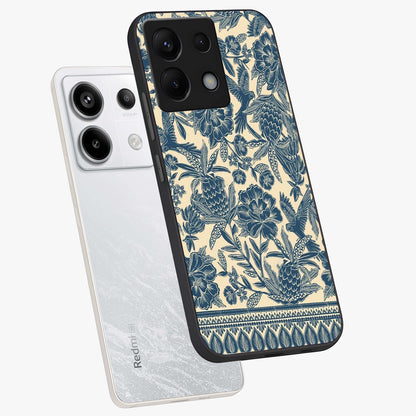 Heirloom Wild Bloom Glass Case displayed in angled mockup highlighting botanical bloom design with classic aesthetic style.