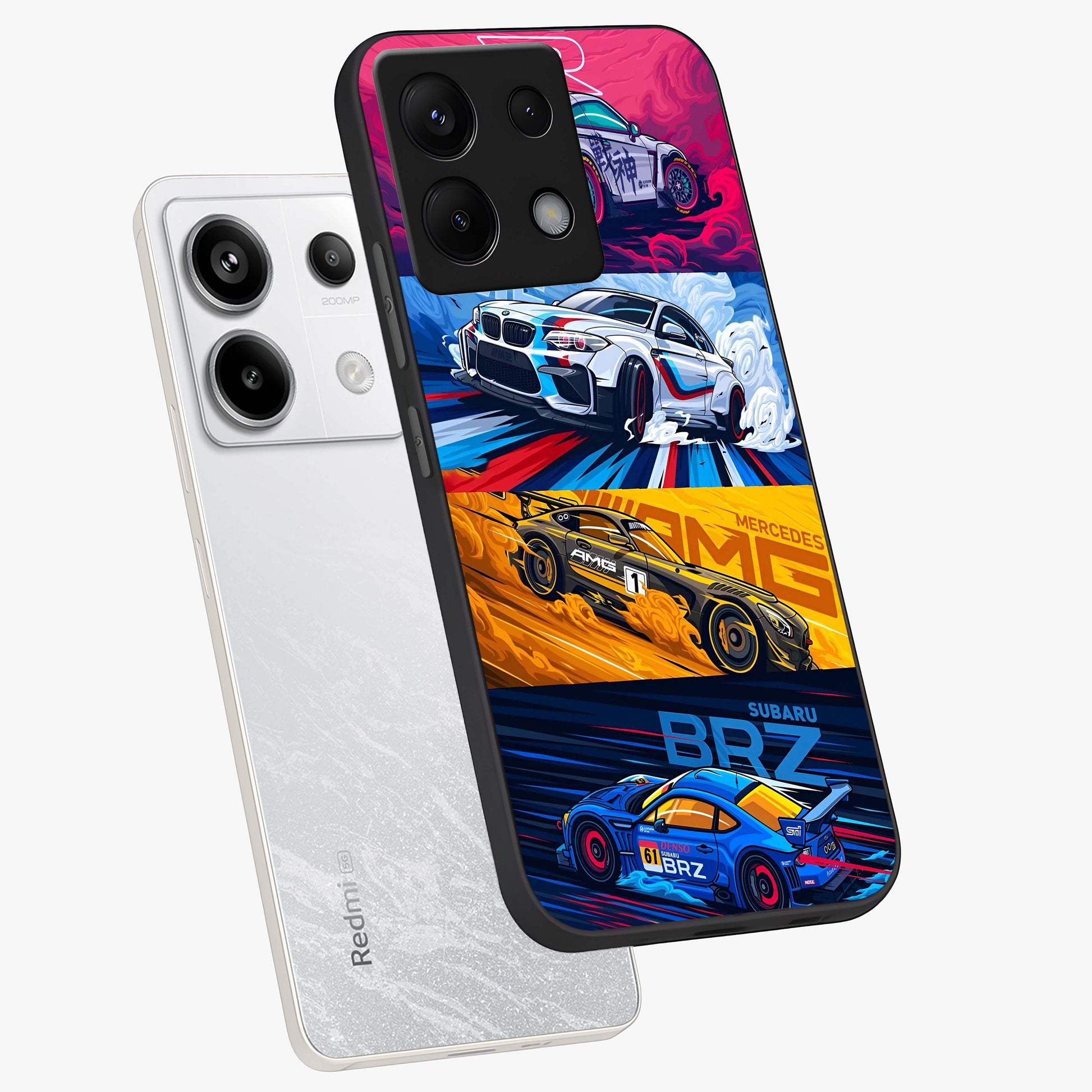 JDM Sports Car Glass Case displayed in angled mockup highlighting sleek Japanese racing car design with automotive aesthetic.