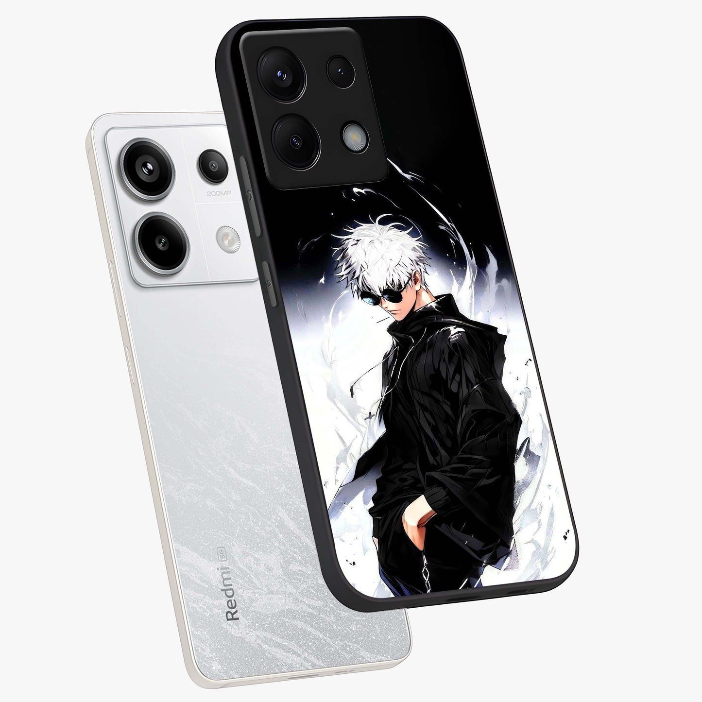 Limitless Shadow King Glass Case displayed in angled mockup highlighting dramatic dark hero design with intense aesthetic.