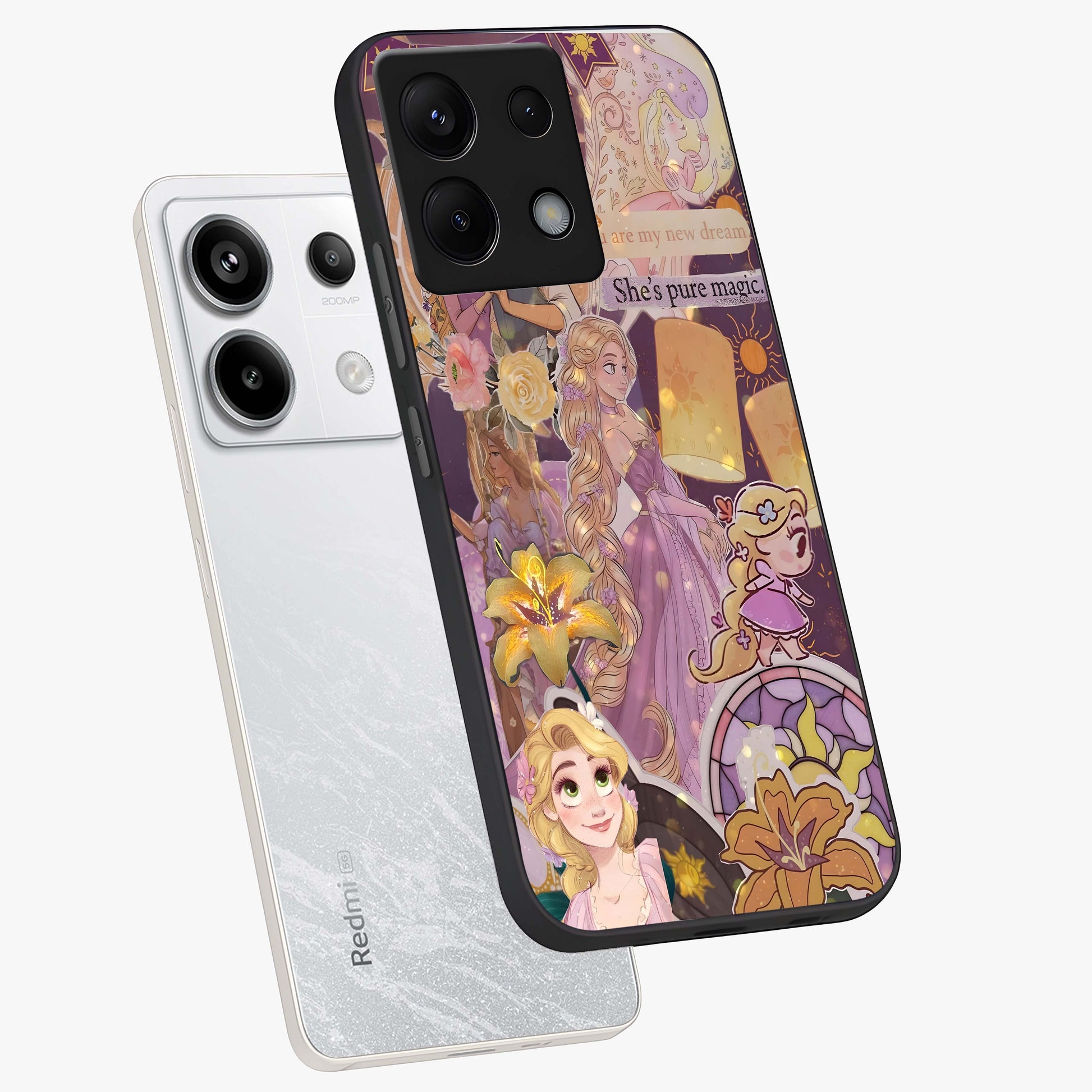 Magical Tangled Dream Glass Case displayed in angled mockup highlighting whimsical fantasy design with magical aesthetic.