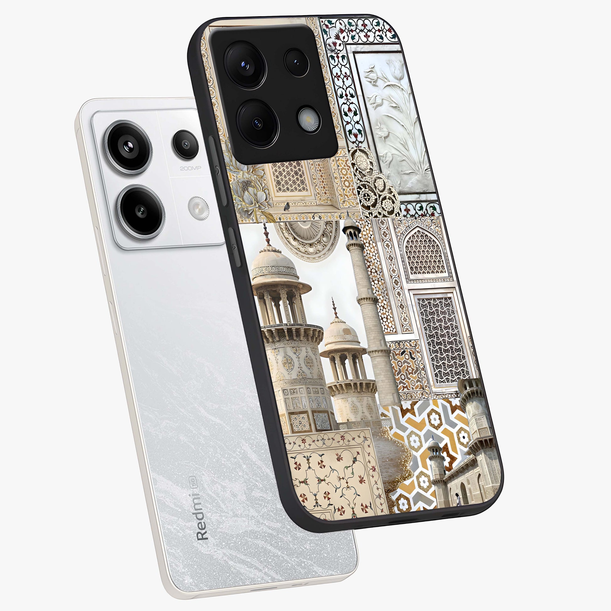 Mughal Marble Legacy Glass Case displayed in angled mockup highlighting elegant heritage marble artwork with royal aesthetic.