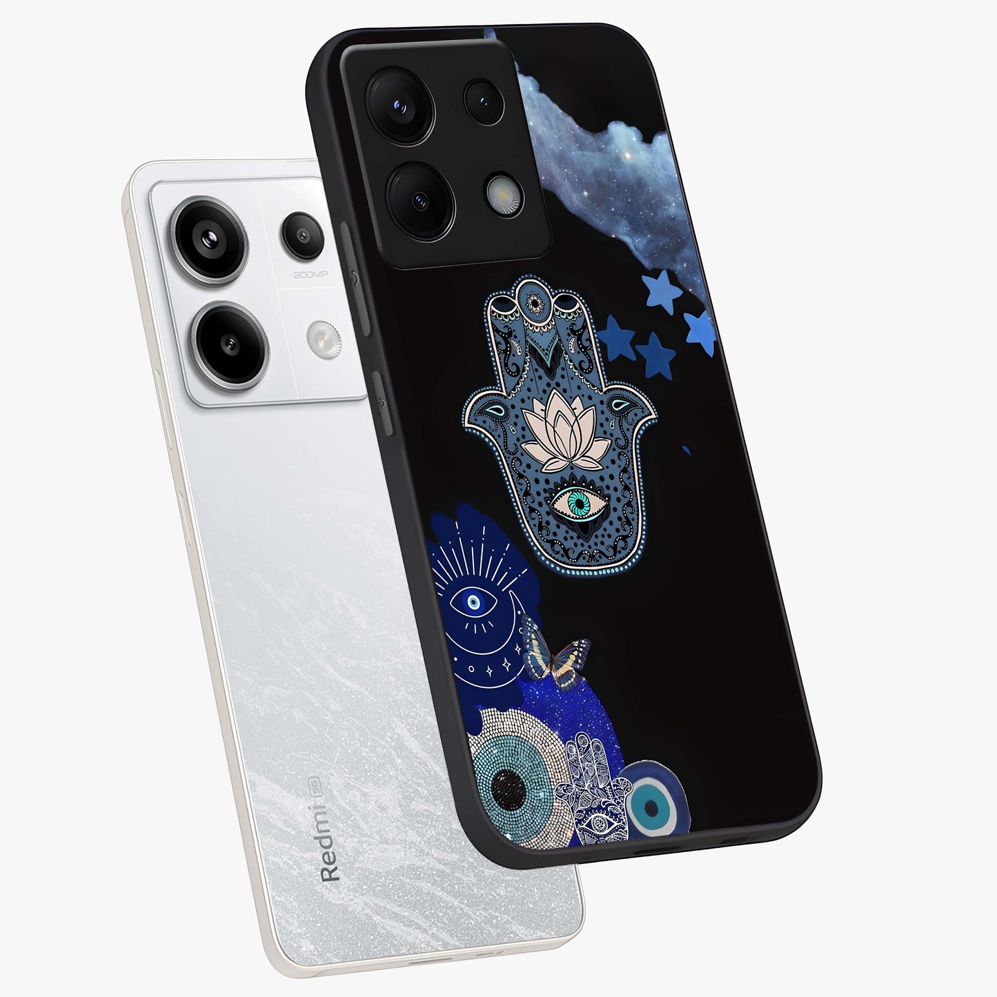 Mystic Hand Aura Glass Case displayed in angled mockup highlighting magical aura design with spiritual aesthetic style.